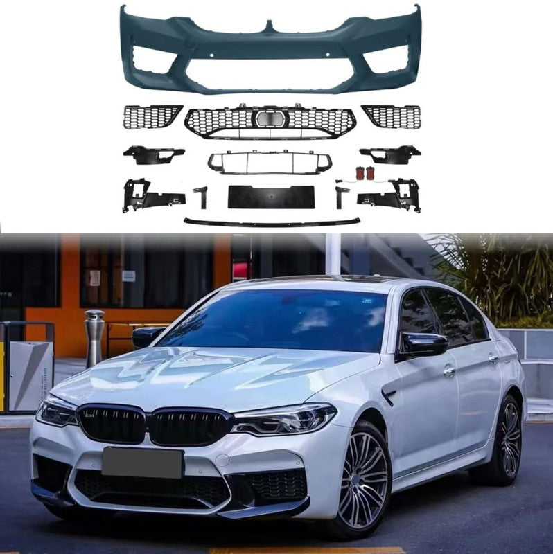 Car Craft Compatible With Bmw 5 Series G30 G38 F90 2018-2020 Upgrade Facelift Convert To M5 M Sport Front Rear Bumper Bodykit Assembly Side Skirt Splitter Diffuser Lip Set G30-033