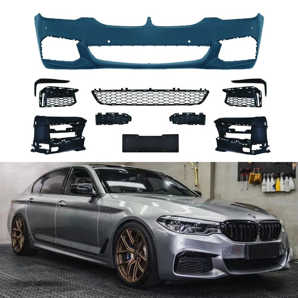 Car Craft Compatible With Bmw 5 Series G30 G38 F90 2018-2020 Upgrade Facelift Convert To M Sport Mt M Tech M Performance Front Bumper Bodykit Assembly