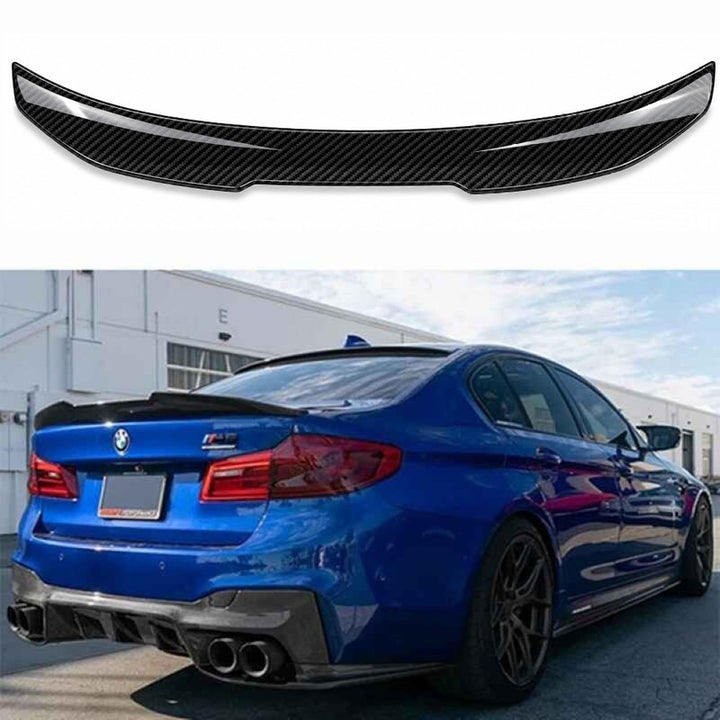 Car Craft Compatible With Bmw 5 Series G30 F90 M5 2017-2025 Rear Trunk Wing Boot Lip Spoiler Psm Style Carbon Fiber Look Bm-048