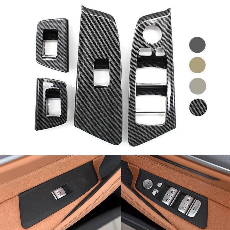 Car Craft Compatible With Bmw 5 Series G30 2018-2024 Car Interior Door Window Lifting Switch Button Control Panel Outer Cover Trim Carbon Fiber Look 51417438578r 7438583l 7438809l 7438810r - CAR CRAFT INDIA