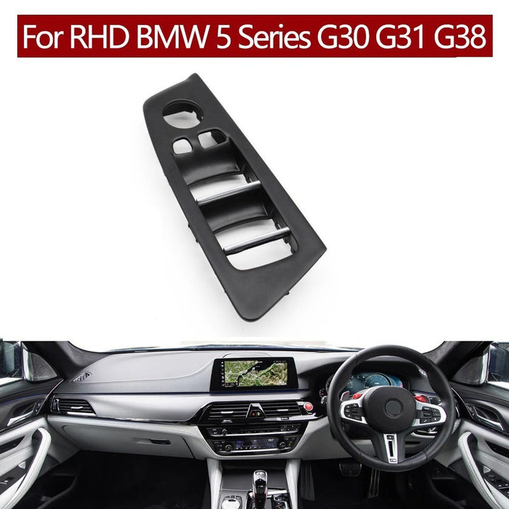 Car Craft Compatible With Bmw 5 Series G30 F90 2017-2023 Car Interior Door Window Switch Lifter Cover Panel Trim Handle Black Front Right 51417438578r CC-10662