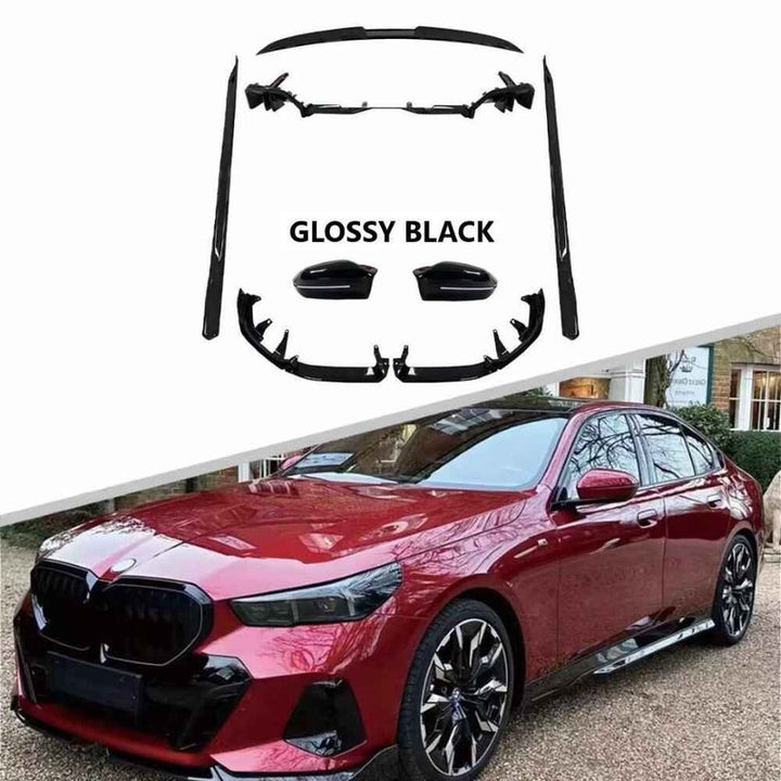 Cacar Craft Compatible With Bmw 5 Series G60 2024+ Aero Kit M Sports Mt Mp M5 Front Bumper Bodykit Front Rear Lip Splitter Skirts Mirror Cover Side Skirts Diffuser Spoiler Carbon Fiber Look Gc