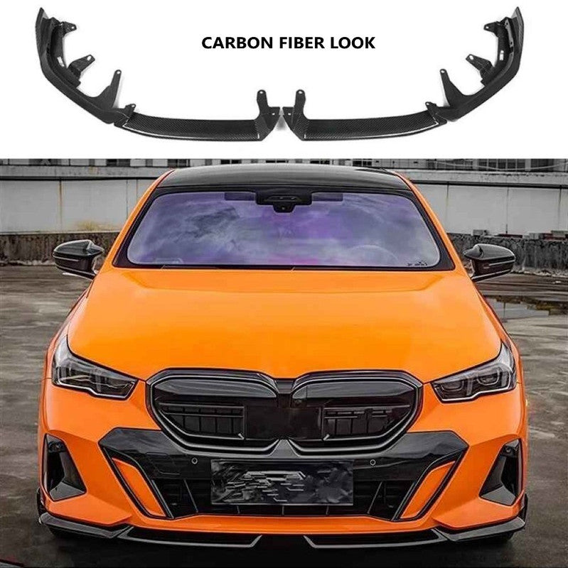 Car Craft Compatible With Bmw 5 Series G60 2024+ M Sprot M Performance Mp Front Bumper Lip Splitter Skirts Carbon Fiber Look G60/68-007/008 Cf Gc