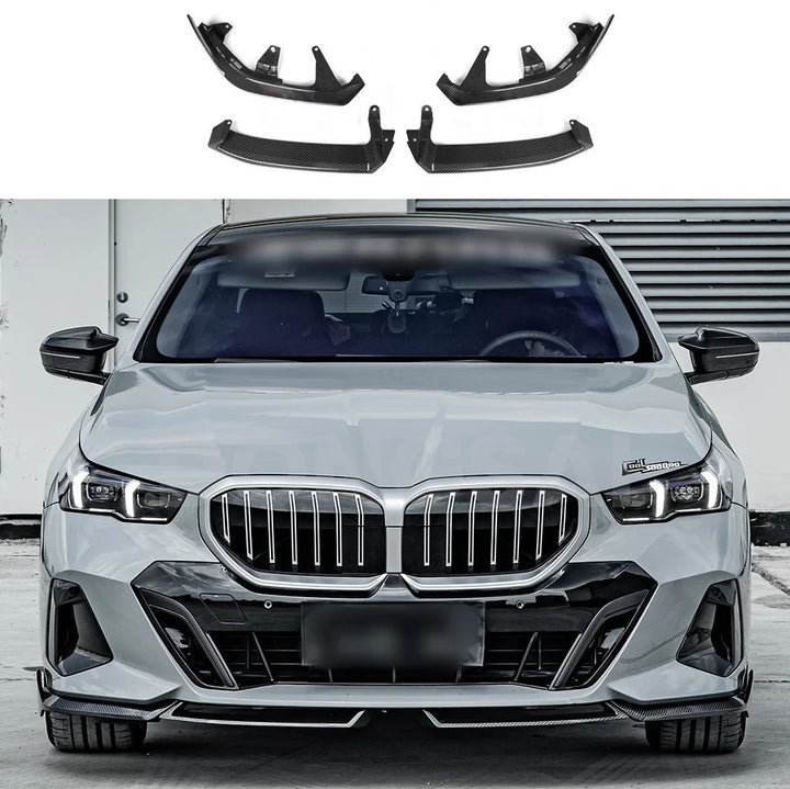 Car Craft Compatible With Bmw 5 Series G60 2024+ Mp M Performance M Sport Front Bumper Lip Splitter Skirt Gc G60 68 007 008 Gb Glossy Black