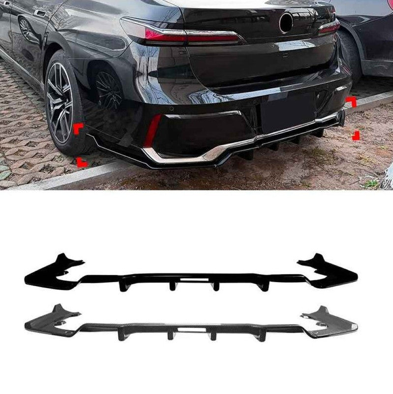 Car Craft Compatible With Bmw 7 Series I7 G70 G73 M Sport 2023+ Rear Bumper After Lip Diffuser Trim Skirt Zst-1442 Gb Glossy Black