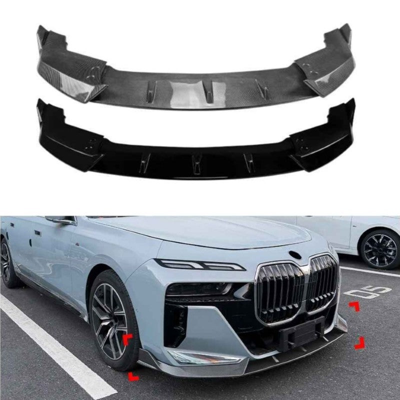Car Craft Compatible With Bmw 7 Series G70 G73 I7 2023+ M Sport Front Bumper Lip Splitter Skirts Zst-1441 Cf Carbon Fiber Look - CAR CRAFT INDIA