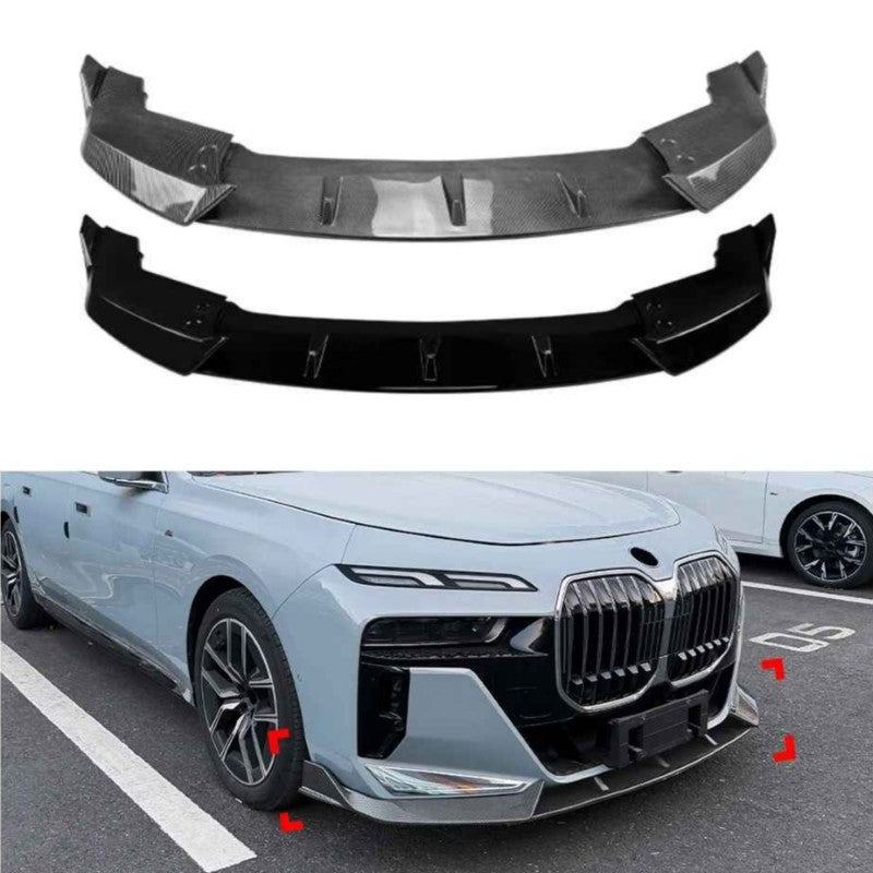 Car Craft Compatible With Bmw 7 Series G70 G73 I7 2023+ M Sport Front Bumper Lip Splitter Skirts Zst-1441 Gb Glossy Black - CAR CRAFT INDIA