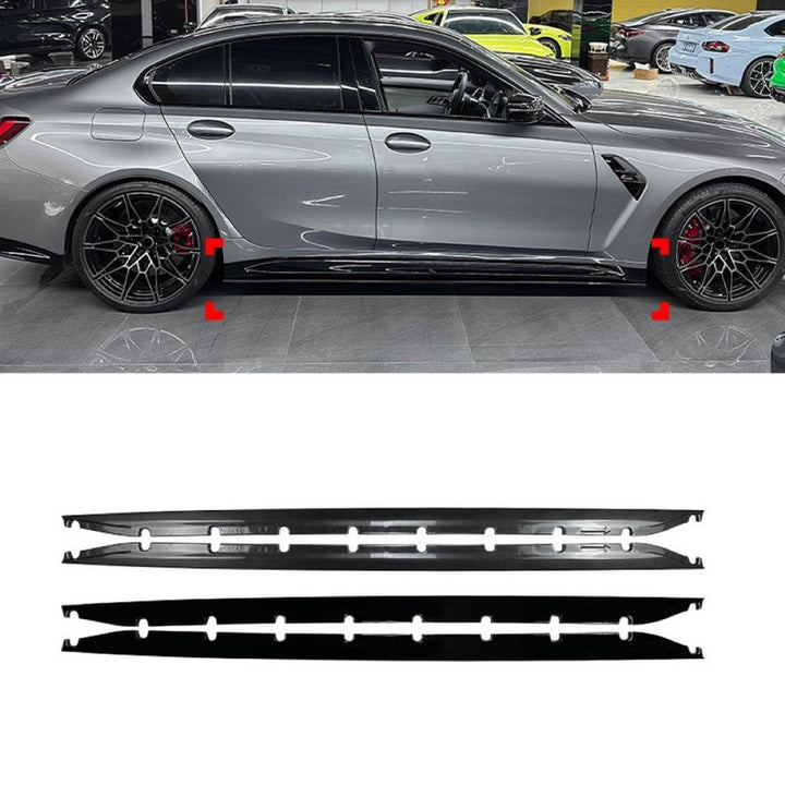 Car Craft Compatible With Bmw M3 G80 G81 2021-2026 Side Skirt Splitter Trim Running Board Zst-1529 Cf Carbon Fiber Look Black CC-10954