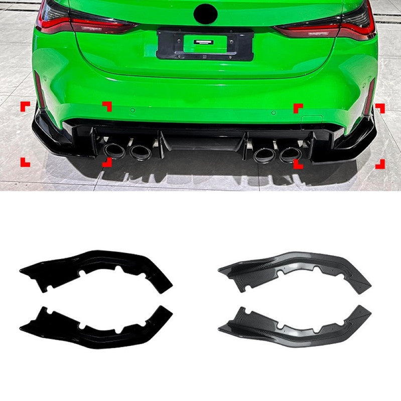 Car Craft Compatible With Bmw M4 G82 G83 2021-2026 Rear Bumper Flag Vent  Splitter Skirt Trim Canard  Zst-1113 Gb Glossy Black CC-10951