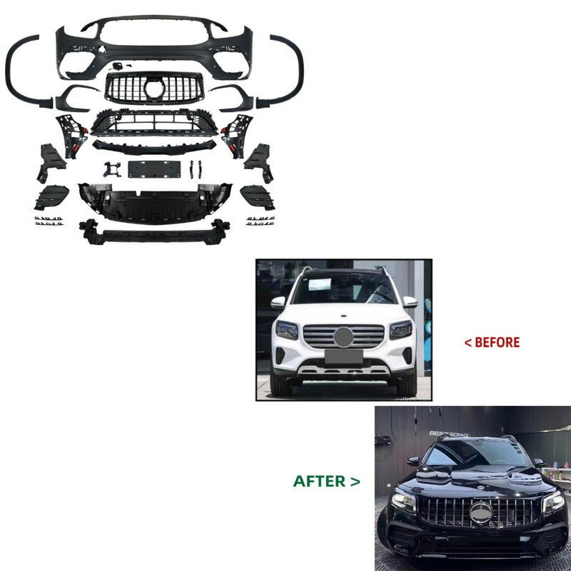 Car Craft Compatible With Mercedes Benz Glb W247 X247 2020-2024 Upgrade Convert To Glb35 Amg Bodykit Front Bumper Skirt Trim Wheel Arch Gc X247-003