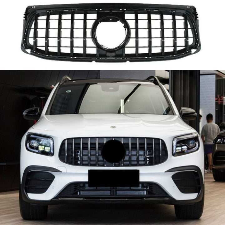 Car Craft Compatible With Mercedes Benz Glb W247 X247 2020-2024 Amg Bumper Front Show Grill Gtr Style Black Gc X247-002