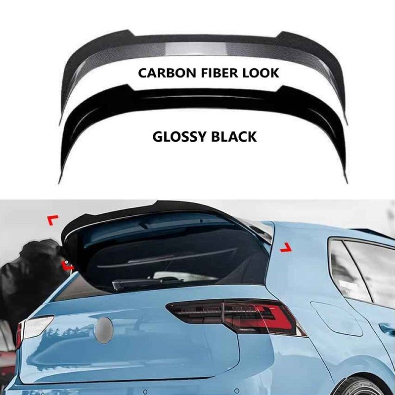 Car Craft Compatible With Vw Volkswagen Golf Gti R 8 8.5 2020-2025 Trunk Wing Lip Boot Rear Spoiler Cs Style Zst-777 Cf Carbon Fiber Look - CAR CRAFT INDIA