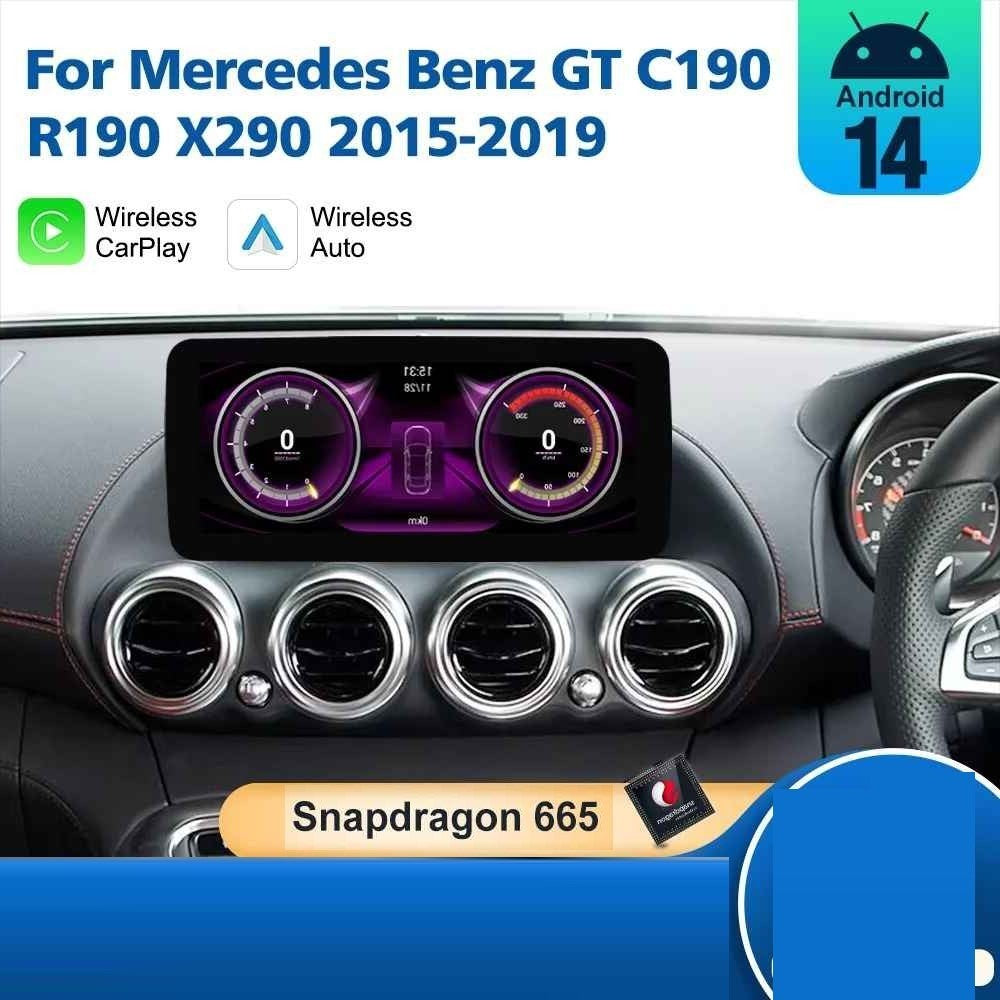 Car Craft Compatible With Mercedes Benz Amg Gt C190 Gtc Gts Gtr C190 R190 X290 2015-2018 Android Multimedia Infotainment Touchscreen Dvd Player Wireless Carplay Android Auto 4gb+64gb Nbt 4.5 12.8 Inch - CAR CRAFT INDIA