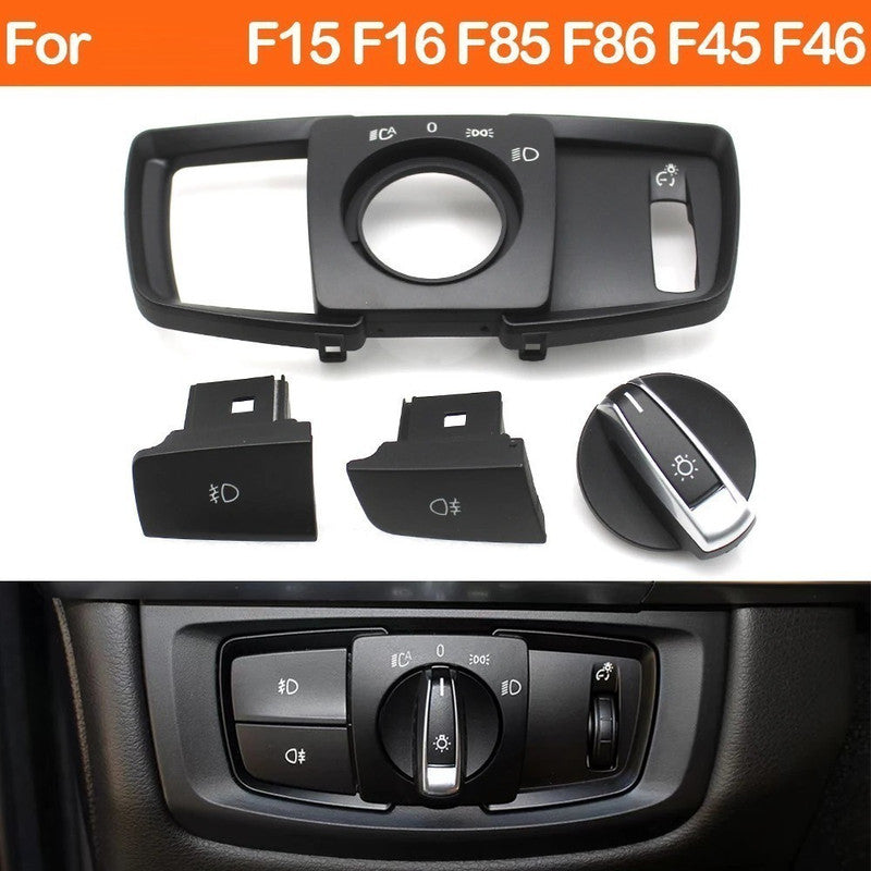 Car Craft Compatible With Bmw 2 Series X5 X6 F15 F16 F85 F86 F45 F46 2014-2019 Car Dashboard Headlight Switch Rotary Knob Button Cap Headlamp Cover Panel Headlight Switch Cover Model A Set 61319311727 - CAR CRAFT INDIA