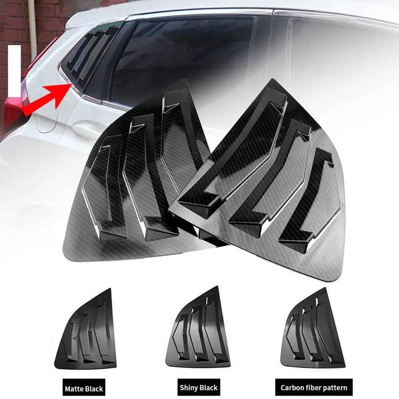 Car Craft Compatible With Honda Fit Gk5 Jazz Hatchback 2014‑2018 Car Rear Window Shutter Cover Louver Side Vent Trim Triangle Glossy Black