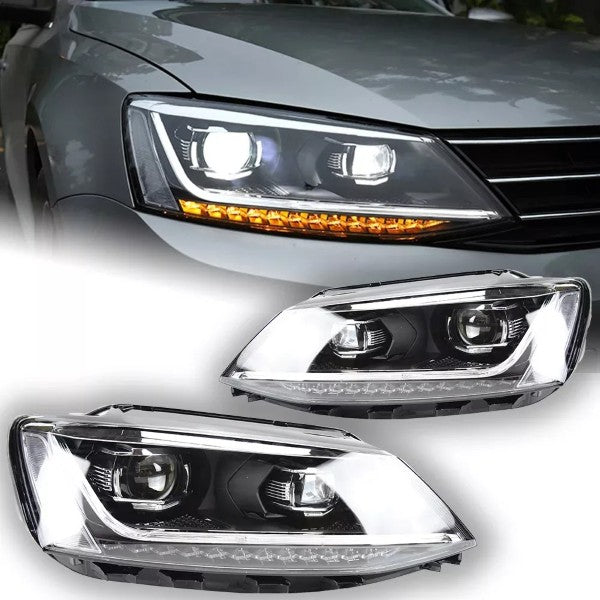 Car Craft Compatible With Volkswagen Vw Jetta 2011-2018 Car Front Upgraded Head Light Lamp Xenon Headlight Retrofit Upgrade Modified Led Drl Hid Light For Helogen Car - CAR CRAFT INDIA