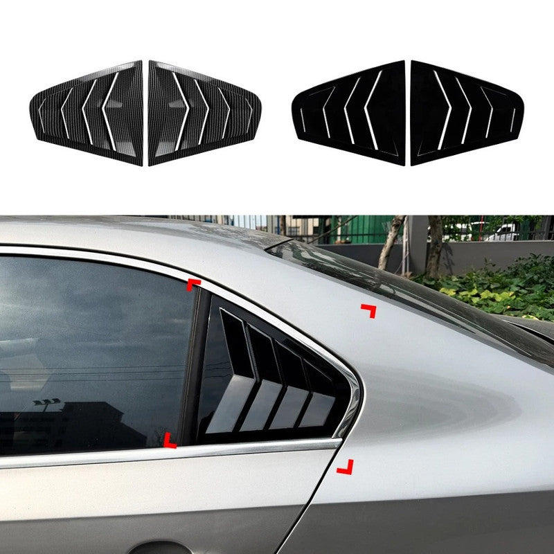 Car Craft Compatible With Vw Volkswagen Jetta Mk6 2011-2018 Car Rear Window Shutter Cover Louver Side Vent Trim Triangle Glossy Black