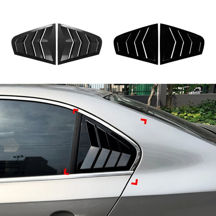 Car Craft Compatible With Vw Volkswagen Jetta Mk6 2011-2018 Car Rear Window Shutter Cover Louver Side Vent Trim Triangle Glossy Black