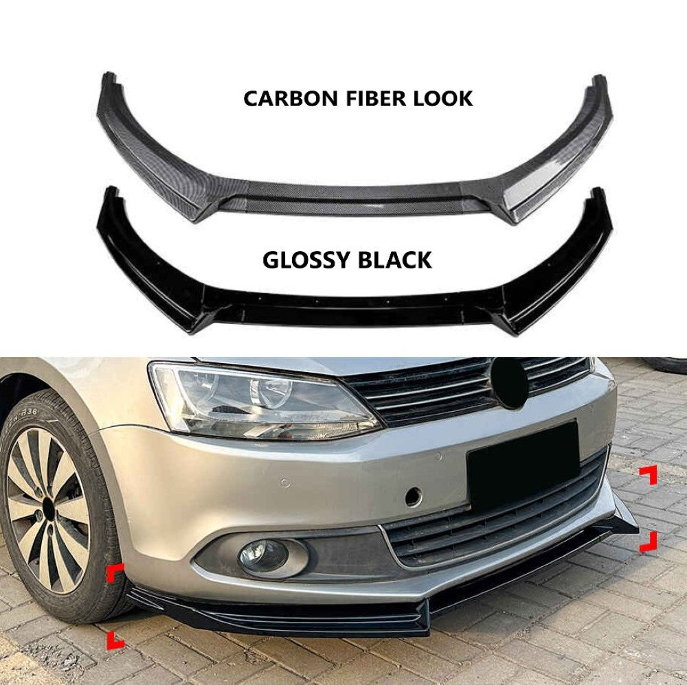 Car Craft Compatible With Vw Volkswagen Jetta 2011-2014 Mk6 Front Bumper Lip Splitter Skirts Glossy Black AR-VW-0189 ZST-1185 GB  CC-3609 - CAR CRAFT INDIA