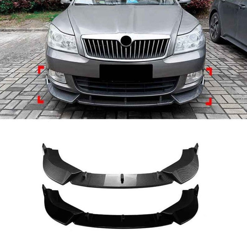 Car Craft Compatible With Skoda Octavia Laura Mk2.5 2008-2012 Bumper Front Lip Splitter Skirt Trim Zst-1578 Gb Glossy Black