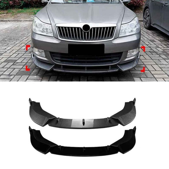 Car Craft Compatible With Skoda Octavia Laura Mk2.5 2008-2012 Bumper Front Lip Splitter Skirt Trim Zst-1578 Gb Glossy Black