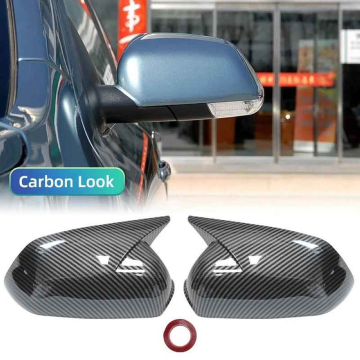 Car Craft Compatible With Skoda Octavia Laura 2005-2013 Side Rear View Case Wing Cap Shell Housing Mirror Covers 3m Tape Pasting Style Carbon Fiber Look