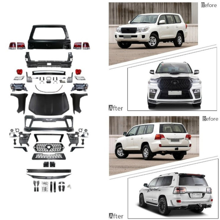 Car Craft Compatible With Toyota Land Cruiser Lc200 2008-2015 Upgrade Facelift Convert To Lc200 Elford B Style Bodytkit Front Rear Bumper Hood Fender Trunk Headlight Taillight Side Trim Grill Lip Skirt Splitter F116-b