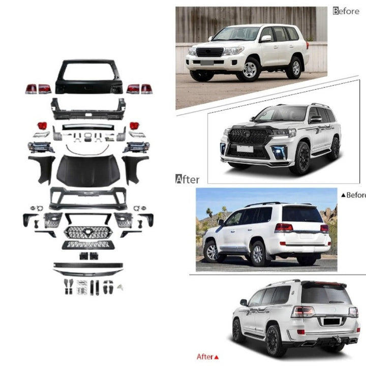 Car Craft Compatible With Toyota Land Cruiser Lc200 2008-2015 Upgrade Facelift Convert To Lc200 Elford A Style Bodytkit Front Rear Bumper Hood Fender Trunk Headlight Taillight Side Trim Grill Lip Skirt Splitter F116-a