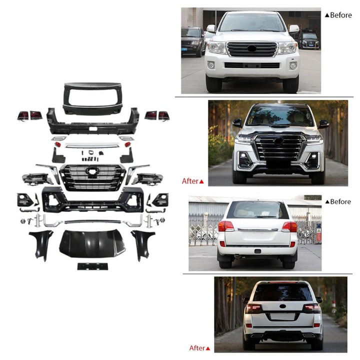 Car Craft Compatible With Toyota Land Cruiser Lc200 2008-2015 Upgrade Facelift Convert To Lc200 Navigator Style Bodytkit Front Rear Bumper Hood Fender Trunk Headlight Taillight Side Trim Grill Lip Skirt Splitter F139-b
