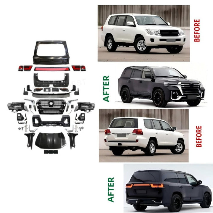 Car Craft Compatible With Toyota Land Cruiser Lc200 2008-2015 Upgrade Facelift Convert To Lc200 Vacalno Style Bodytkit Front Rear Bumper Trunk Headlight Taillight Side Trim Grill Lip Skirt Splitter F139