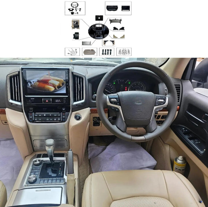 Car Craft Compatible With Toyota Land Cruiser Lc200 2008-2015 Upgrade Facelift Convert To Lc200 2016 Interior Bodykit Kit Steering Dashboard Steering Console Center Armrest Box Rhd Beige F136