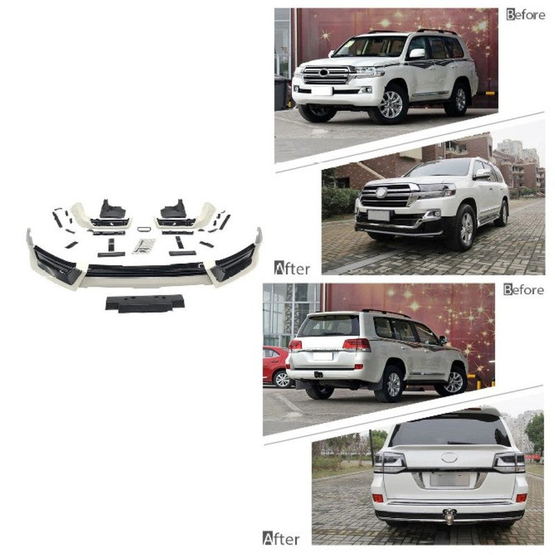 Car Craft Compatible With Toyota Land Cruiser Lc200 2016-2020 Upgrade Facelift Convert To Trd Bodykit Front Rear Bumper Lip Side Trim Skirt Splitter Trim F109