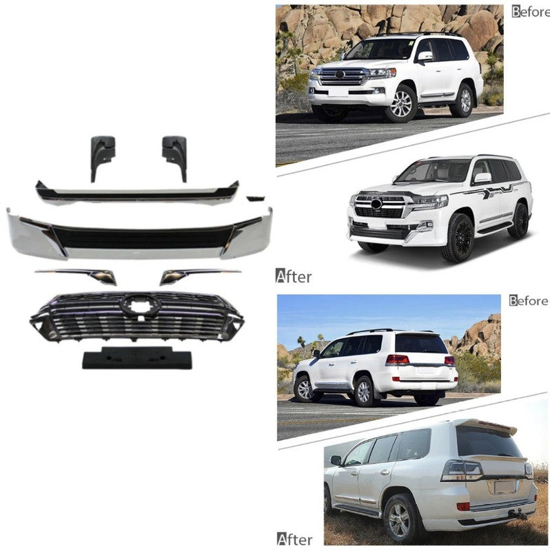 Car Craft Compatible With Toyota Land Cruiser Lc200 2016-2020 Upgrade Facelift Convert To 2021 Style Bodykit Front Rear Bumper Lip Side Trim Grill Skirt Splitter Trim F125