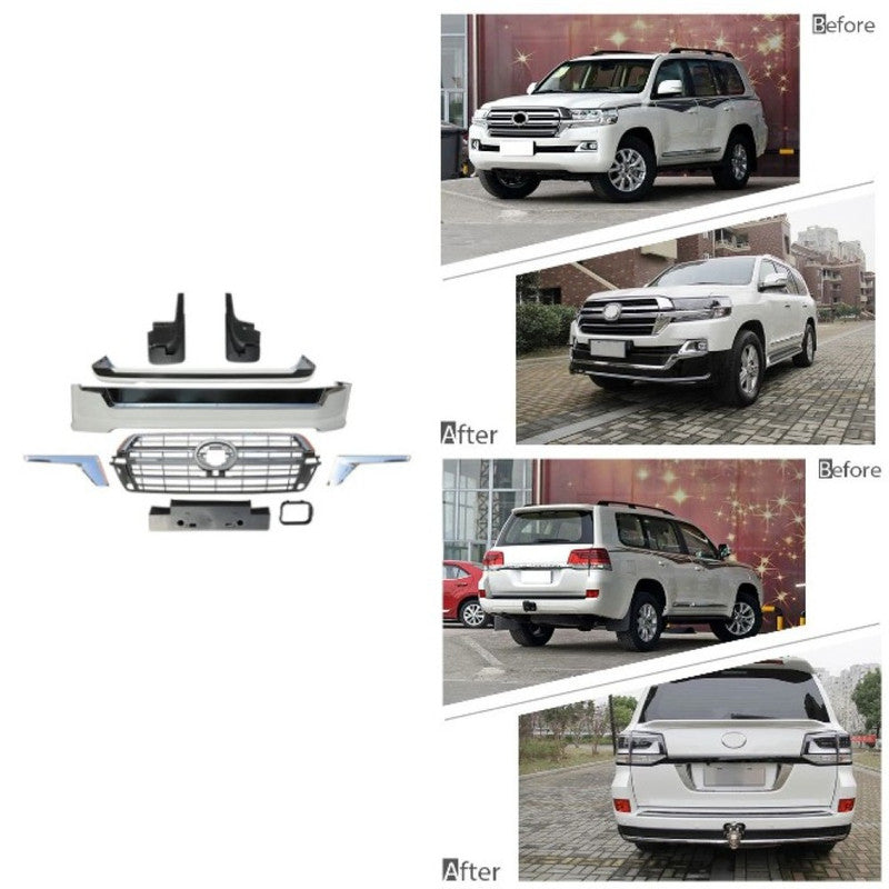 Car Craft Compatible With Toyota Land Cruiser Lc200 2016-2020 Upgrade Facelift Convert To 2019 Style Bodykit Front Rear Bumper Lip Side Trim Grill Skirt Splitter Trim F096