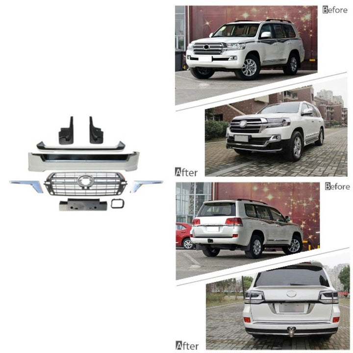Car Craft Compatible With Toyota Land Cruiser Lc200 2016-2020 Upgrade Facelift Convert To 2019 Style Bodykit Front Rear Bumper Lip Side Trim Grill Skirt Splitter Trim F096