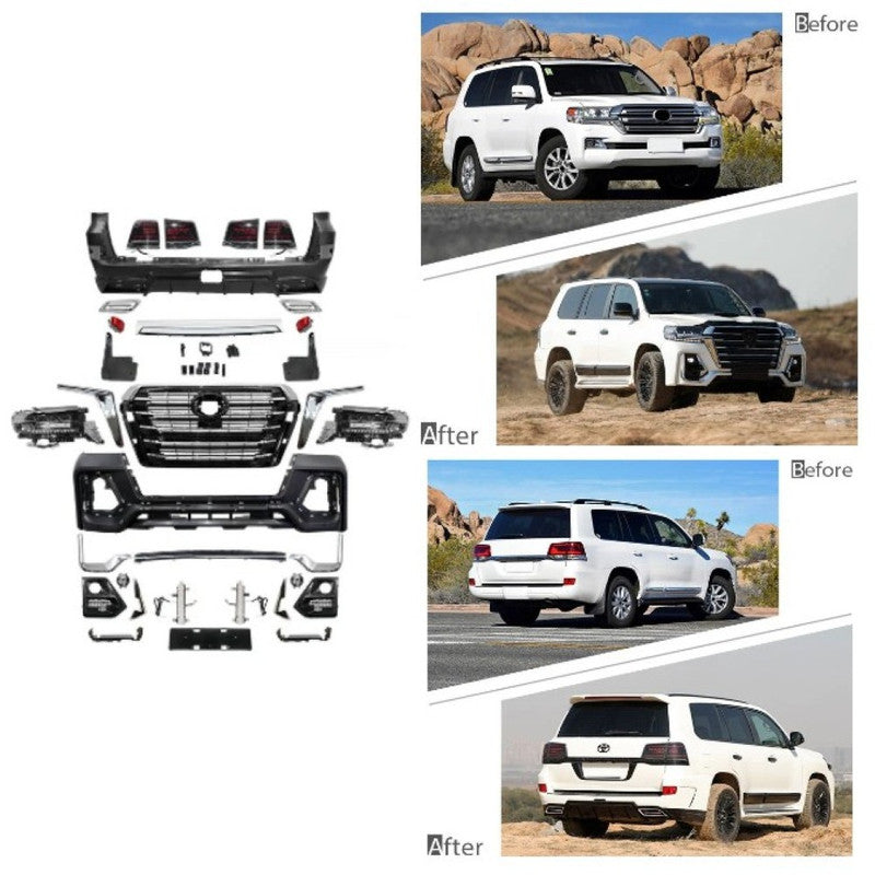 Car Craft Compatible With Toyota Land Cruiser Lc200 2016-2020 Upgrade Facelift Convert To Lc200 Navigator Style Bodytkit Front Rear Bumper Headlight Taillight Side Trim Grill Lip Skirt Splitter F139-a