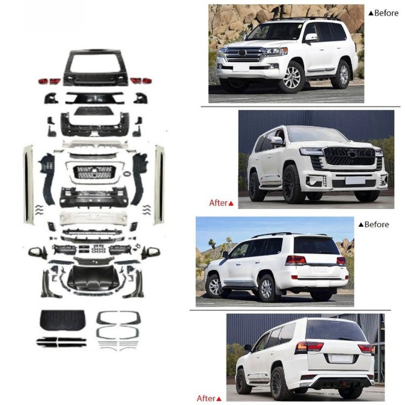 Car Craft Compatible With Toyota Land Cruiser Lc200 2008-2020 Upgrade Facelift Convert To Lc300 2022 Wald Style Bodytkit Front Rear Bumper Hood Fender Trunk Headlight Taillight Mirror Side Step Trim Grill Skirt Splitter Cut Version 1:1 F176b
