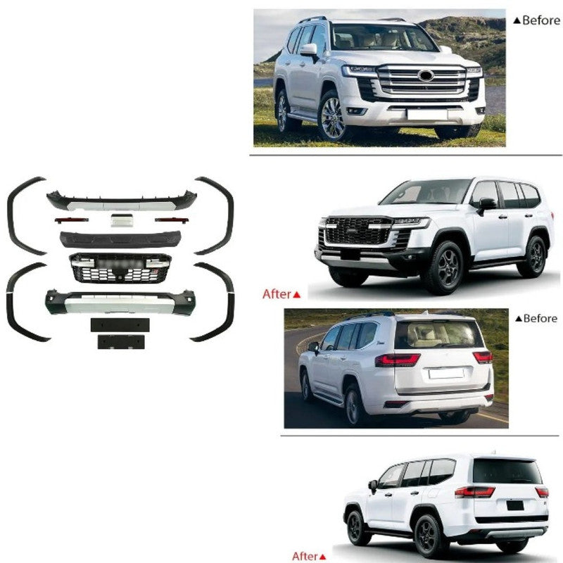 Car Craft Compatible With Toyota Land Cruiser Lc300 Lc 300 2021+ Upgrade Facelift Convert To Lc300 Gr Grsport Sport Style Bodytkit Front Rear Bumper Grill Skirt Splitter Wheel Arch F158