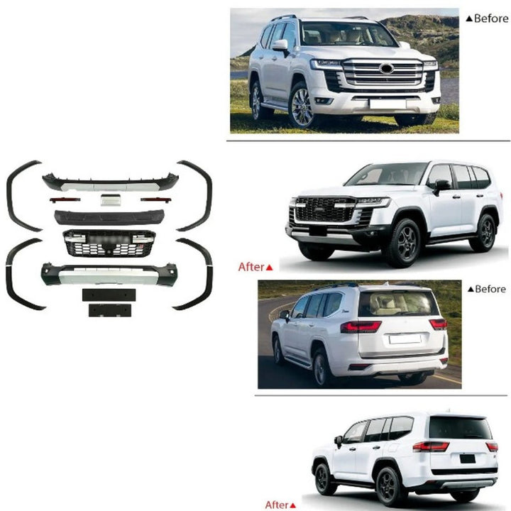 Car Craft Compatible With Toyota Land Cruiser Lc300 Lc 300 2021+ Upgrade Facelift Convert To Lc300 Gr Grsport Sport Style Bodytkit Front Rear Bumper Grill Skirt Splitter Wheel Arch F158