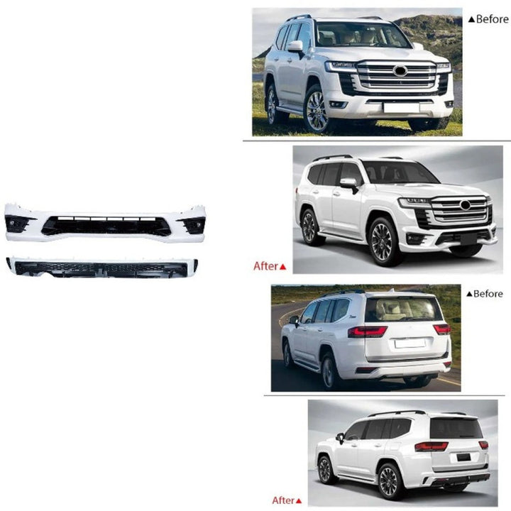 Car Craft Compatible With Toyota Land Cruiser Lc300 Lc 300 2021+ Upgrade Facelift Convert To Lc300 Middle East Kuwait Style Bodytkit Front Rear Bumper Skirt Splitter Lip F153