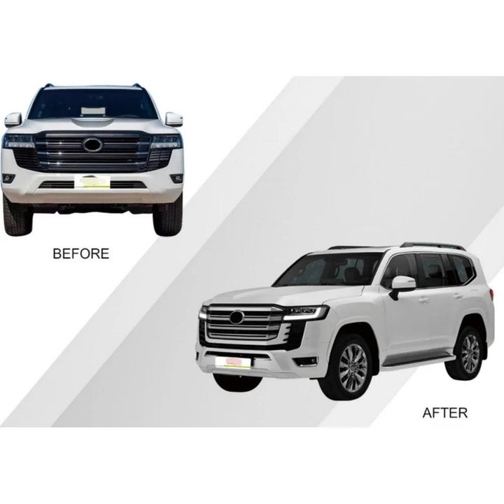 Car Craft Compatible With Toyota Land Cruiser Lc300 Lc 300 2021+ Low Version Upgrade Facelift Convert To Lc300 High Version Style Bodytkit Front Rear Bumper Grill Skirt Lip Splitter Lc300 Bodykit Low To High