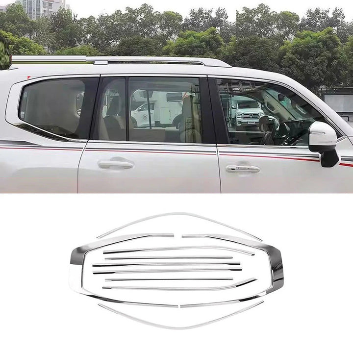Car Craft Compatible With Toyota Land Cruiser Lc300 Lc 300 2022-2026 Outer Outside Window Door Piller Silver Chorme Decorations Strip Trim 22lc014f - CAR CRAFT INDIA