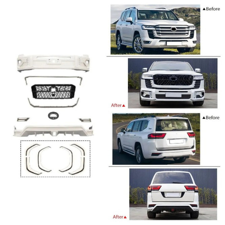 Car Craft Compatible With Toyota Land Cruiser Lc300 Lc 300 2021+ Upgrade Facelift Convert To Lc300 Wald Style Bodytkit Front Rear Bumper Grill Skirt Splitter Wheel Lip Arch F176