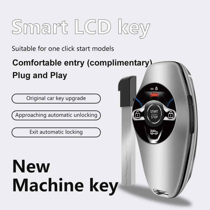 Car Craft Compatible With Audi Bmw Mercedes Jaguar Range Rover Porsche Volkswagen Skoda Volvo Nissan Jeep Maruti Toyota Hyndai Bentley Ferrari Lamborghini Mini Cooper Lcd Led Smart Keyless Key Sk11 Silver