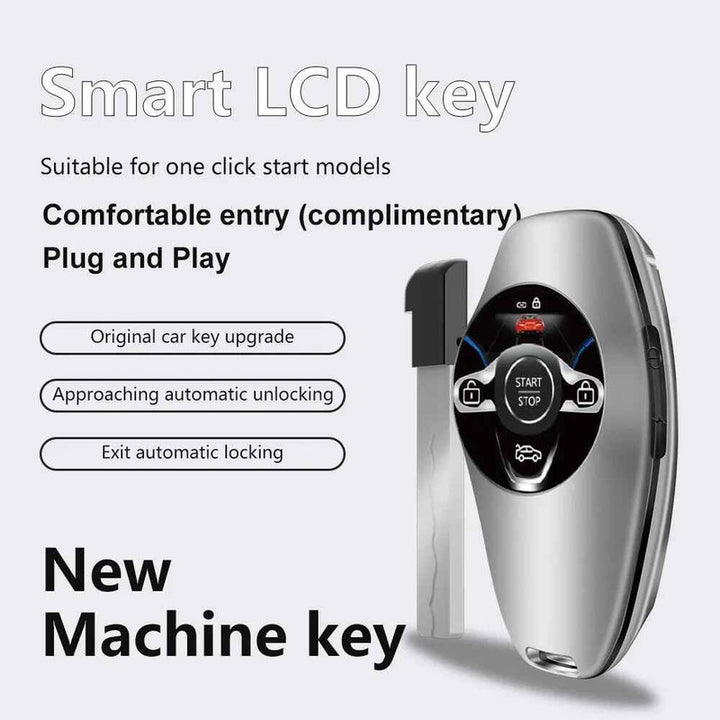 Car Craft Compatible With Audi Bmw Mercedes Jaguar Range Rover Porsche Volkswagen Skoda Volvo Nissan Jeep Maruti Toyota Hyndai Bentley Ferrari Lamborghini Mini Cooper Lcd Led Smart Keyless Key Sk11 Silver