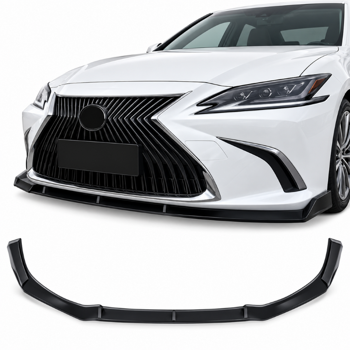Car Craft Compatible With Lexus Es 2018-2022 Front Bumper Lip Skirt Trim Glossy Black