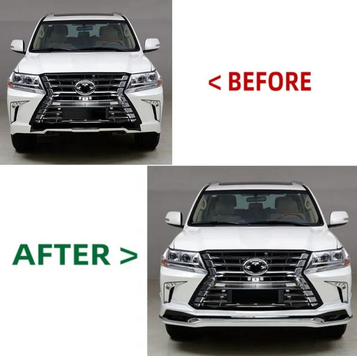 Car Craft Compatible With Toyota Lexus Lx570 2016-2021 Upgrade Facelift Convert To Lx570 Modellista Style Bodytkit Front Rear Lip Skirt Splitter Exhaust Tip Pipe F034