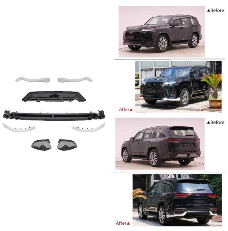Car Craft Compatible With Toyota Lexus Lx600 2022+ Low Version Upgrade Facelift Convert To Lx600 F Sport Style Bodytkit Front Rear Lip Skirt Splitter F196