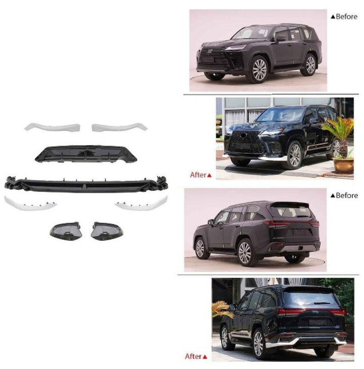 Car Craft Compatible With Toyota Lexus Lx600 2022+ Low Version Upgrade Facelift Convert To Lx600 F Sport Style Bodytkit Front Rear Lip Skirt Splitter F196