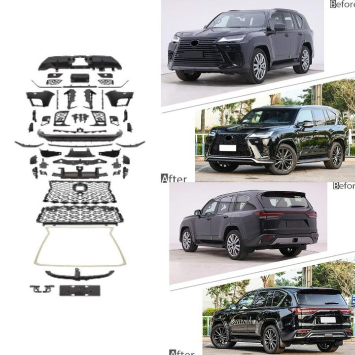 Car Craft Compatible With Toyota Lexus Lx600 2022+ Low Version Upgrade Facelift Convert To Lx600 High Version Style Bodytkit Front Rear Grill Skirt Splitter F166